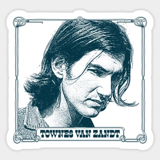 Townes Van Zandt // Retro Style Fan Art Design Sticker